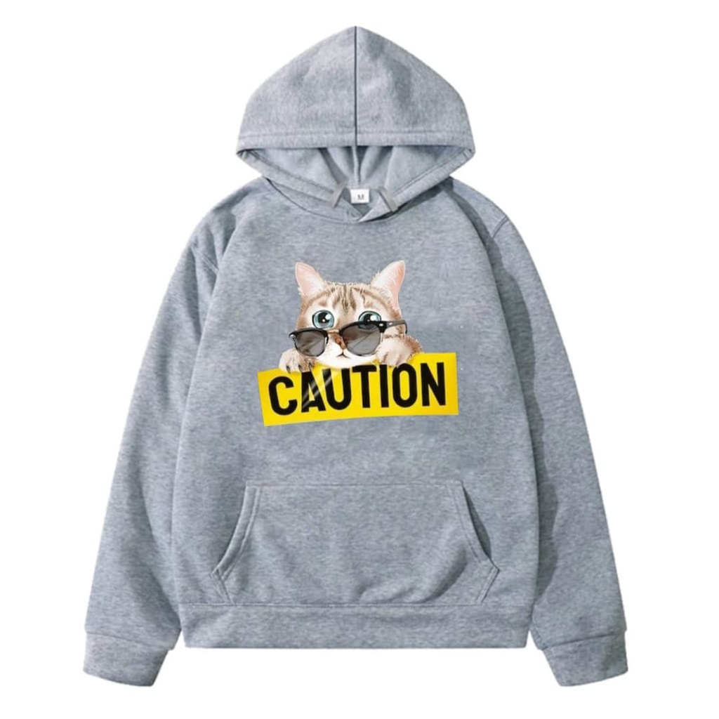 Rdkidzid Outer Hodie Anak Unisex Atasan Hoodie Anak Unisex Motif Cat Caution