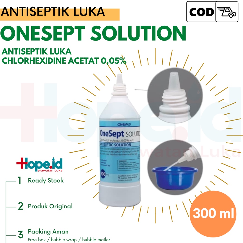 Antiseptik Luka Onesept Solution  300 ml dan 100 ml