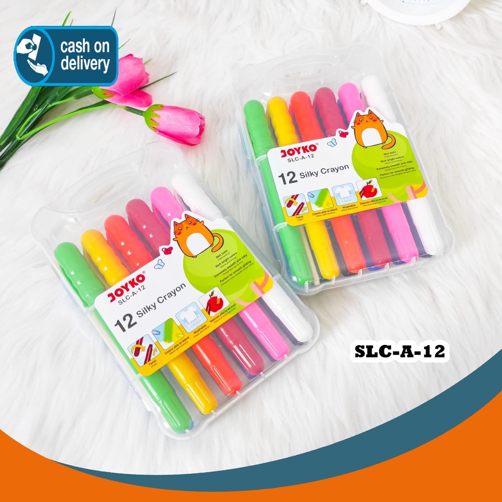 

CRAYON HALUS SILKY CRAYON JOYKO 12 WARNA SLC-A 12 WARNA ALAT TULIS MEWARNAI KRAYON SPIDOL