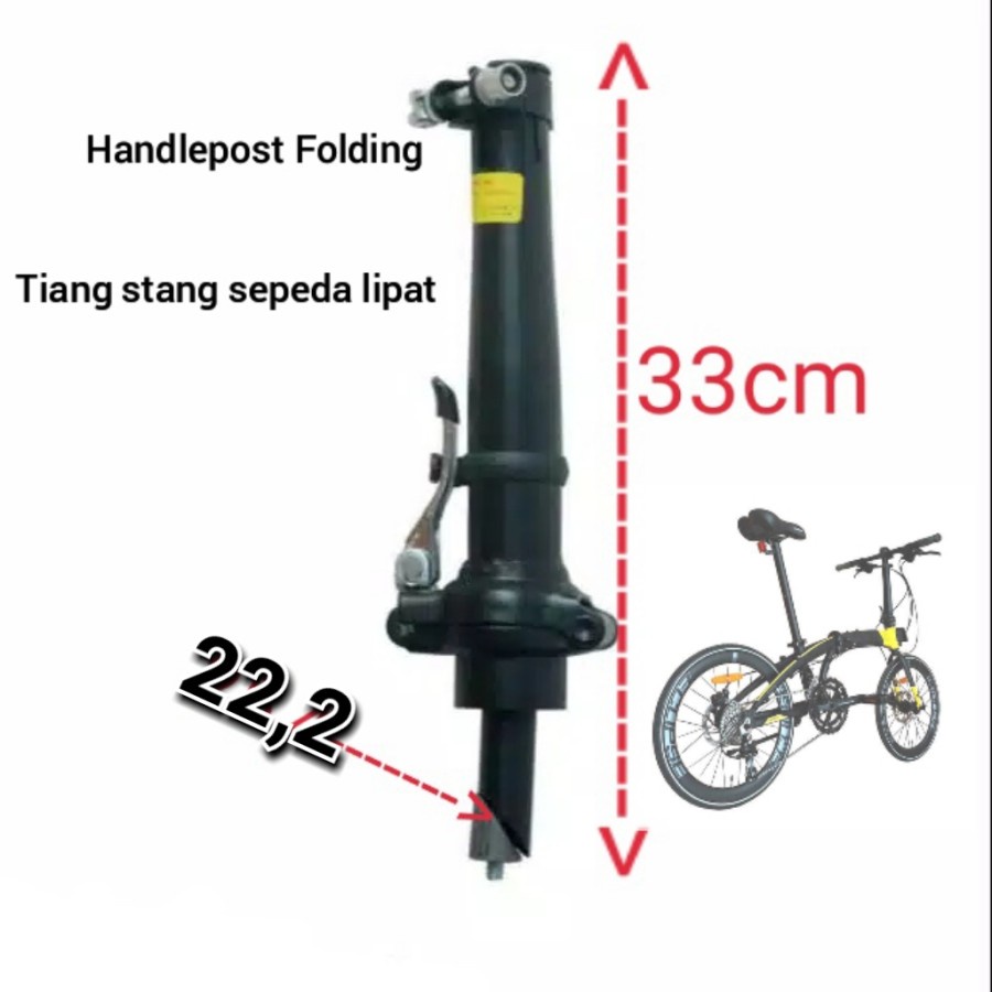 Handle post tiang stang sepeda lipat insert standar 22,2 dan insert oversize 25,4 model fork drat