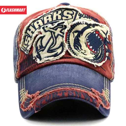 Flashmart Topi Baseball Cap Motif Bordir Shark - G139