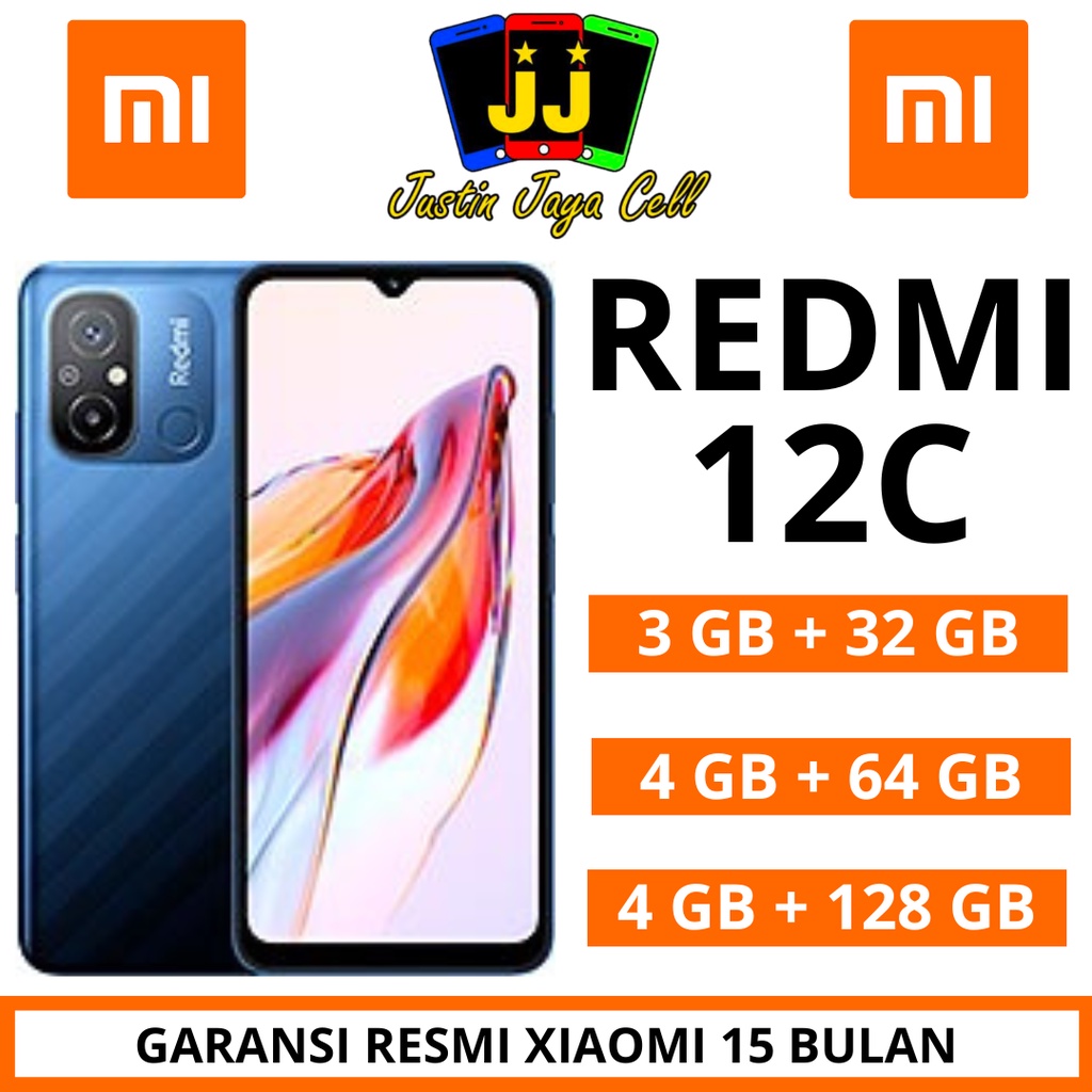 XIAOMI REDMI 12C 4/128 &amp; 12C 4/64 &amp; 12C 3/32  GARANSI RESMI XIAOMI 15 BULAN