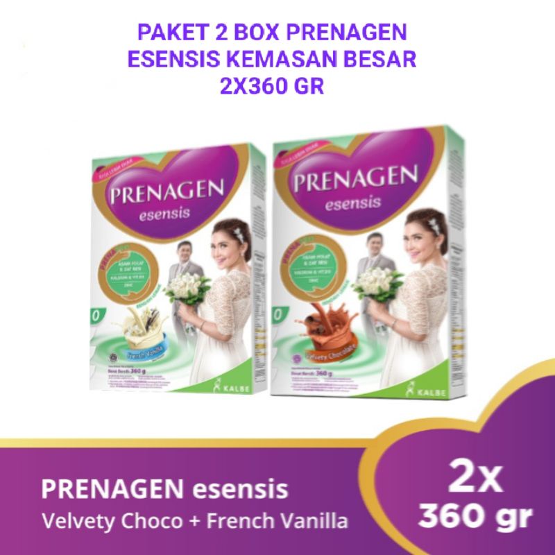 2 BOX PRENAGEN ESENSIS 360 GR SUSU PROMIL PERSIAPAN KEHAMILAN KEMASAN BESAR PROGRAM HAMIL