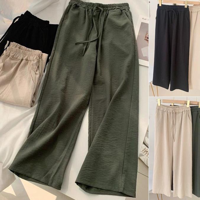 TERLARIS Celana Kulot Wanita Armani - Celana Wanita Highwaist - Celana Kulot Linen