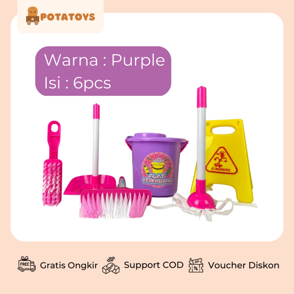 [ Potatoys ] Little Helper / Mainan Anak Alat Kebersihan / Mainan Sapu Anak Perempuan / Mainan Cleaning Service - Set Pembersih Mainan Anak