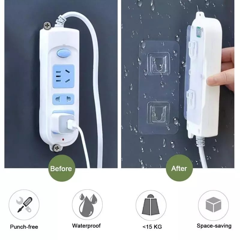 GPO Sepasang Gantungan Tempel Socket Hook Gantung Plus Minus Kualitas Premium Double Tape Nano