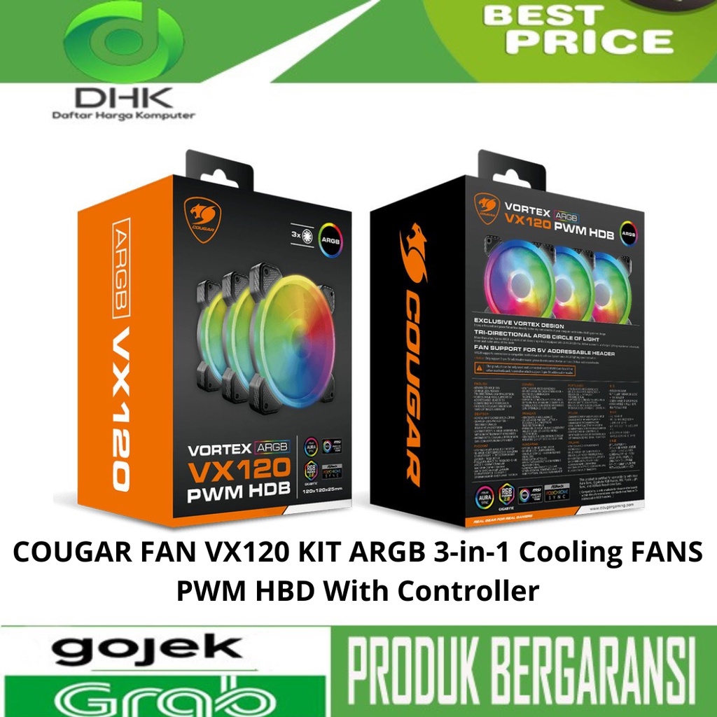 COUGAR FAN VX120 KIT ARGB 3-in-1 Cooling FANS PWM HBD With Controller