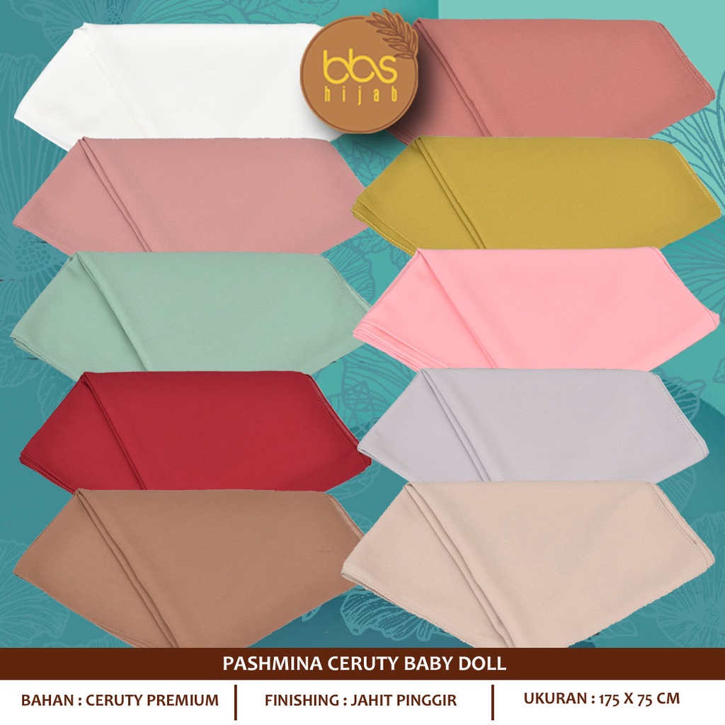 PASHMINA CERUTY BABY DOLL PREMIUM PASHMINA BABY DOLL POLOS PASHMINA CERUTY JAHIT PINGGIR PASHMINA POLOS CERUTY