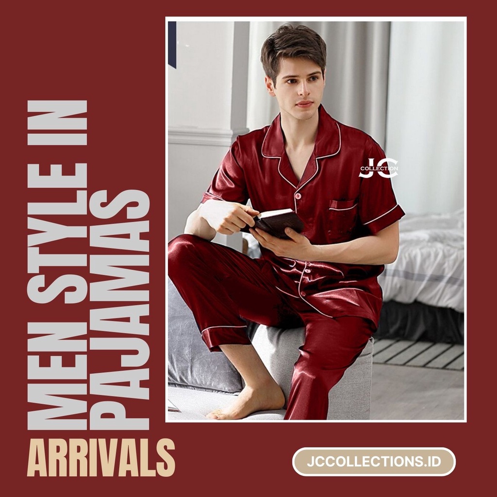 Baju Tidur Piyama Pria Jumbo CP - Piyama Satin Jumbo / Pajamas Big Size  -  JCCollections