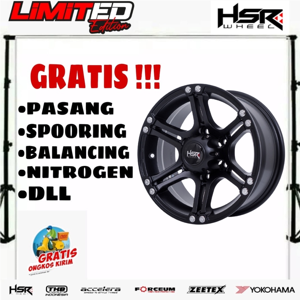 PELEK MOBIL OFFROAD LEBAR7 VELG MOBIL KIZU HSR R15X7 H6X139,7 ET10 SMB