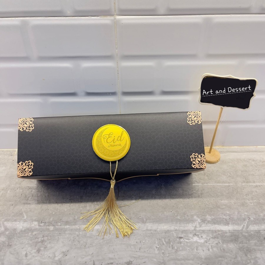 Box idul fitri lebaran bolu gulung spiku - Biru