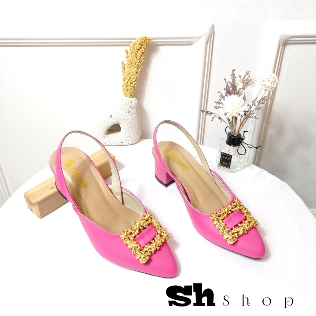 Sepatu heels wanita mules 5cm Rj01