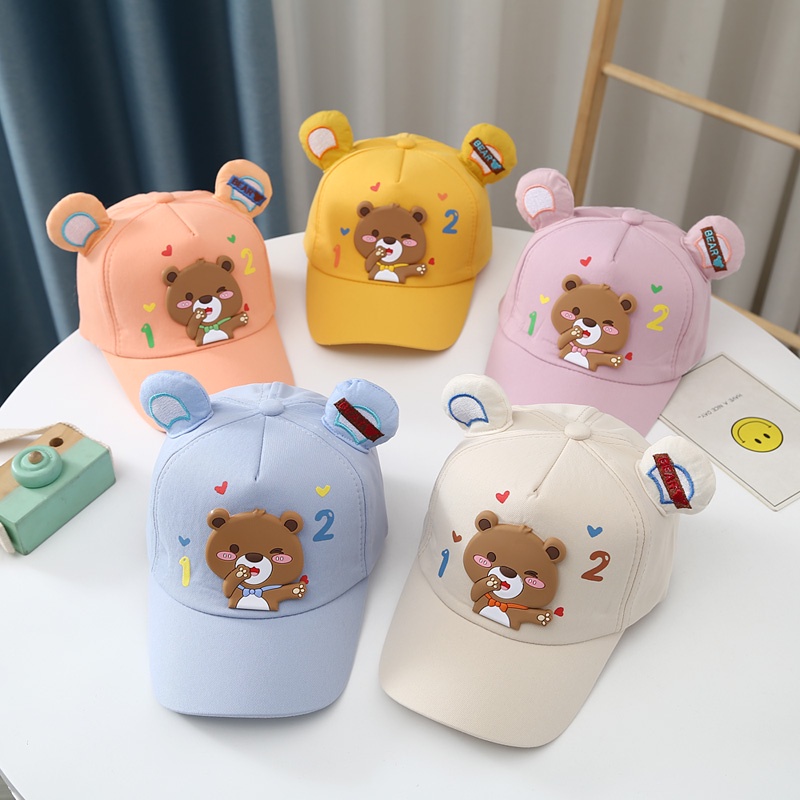 3-8 tahun Topi Baseball Anak Import Model Bear Love 12