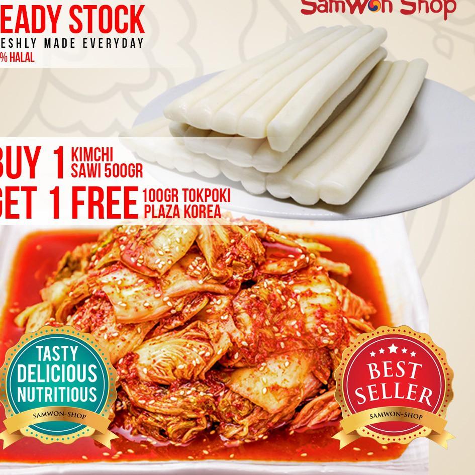 

>D2289) ⭐⭐⭐⭐⭐ (BUY 1 GET 1) BUY KIMCHI SAMWON SAWI FRESH 500 GR FREE TTEOKBOKKI / TOKPOKI PLAZA KOREA 100 GR