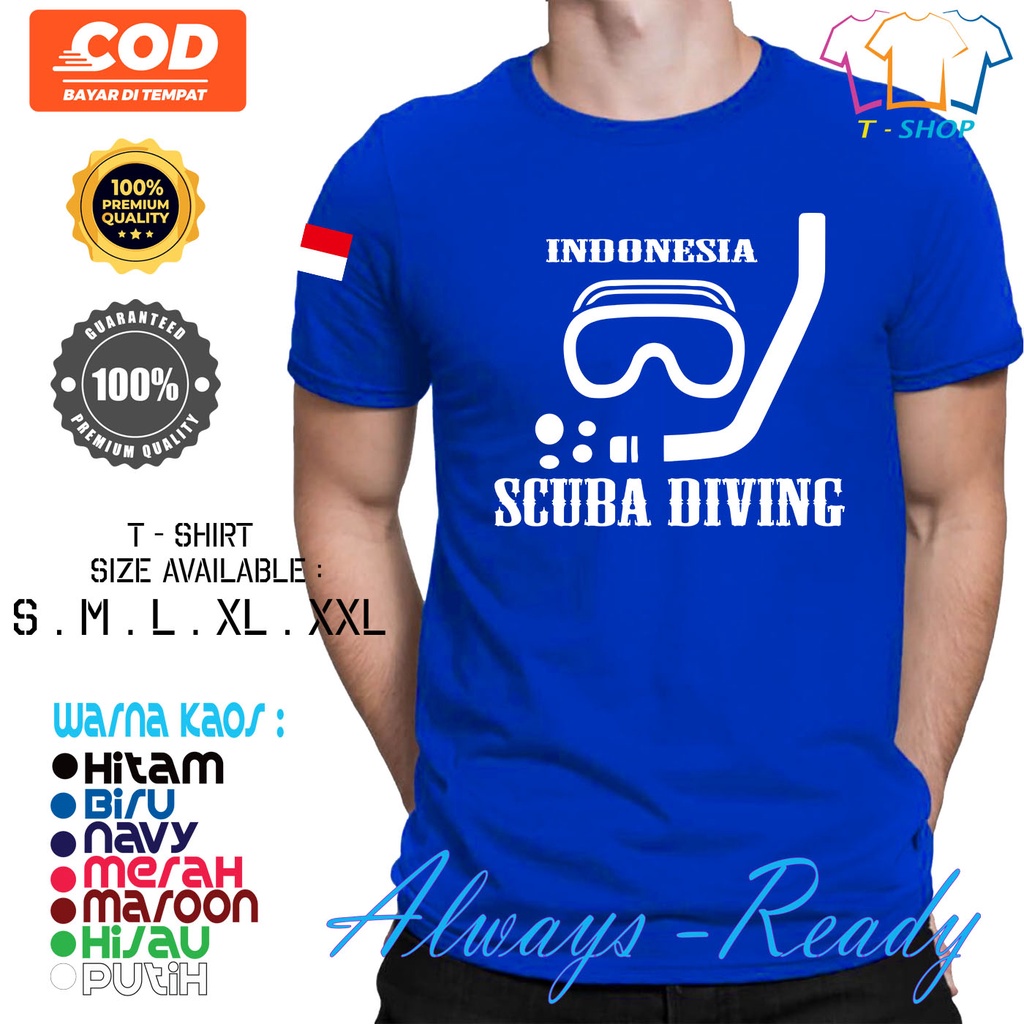 Baju Kaos Indonesia Scuba Diving Tshirt Distro Pria/Wanita Keren