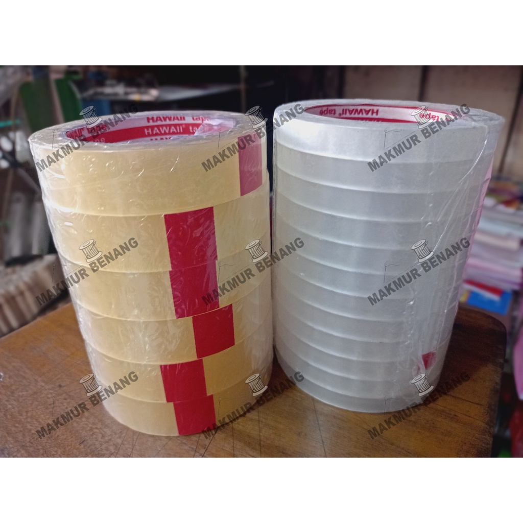 

1 roll solatip /isolasi /tape 1inch dan 1/2 inch merk hawaii