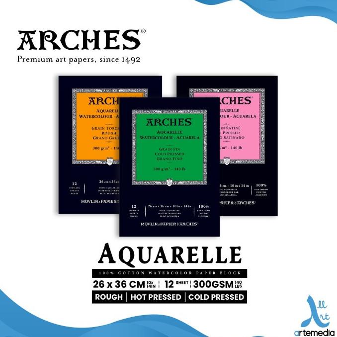 

Kertas Cat Air Arches Aquarelle 26x36cm Watercolor Paper Block