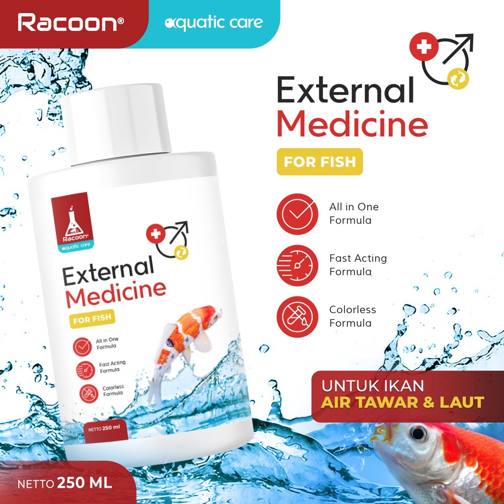 RACOON Obat Infeksi Luar Ikan Hias / RACOON External Medicine For Fish