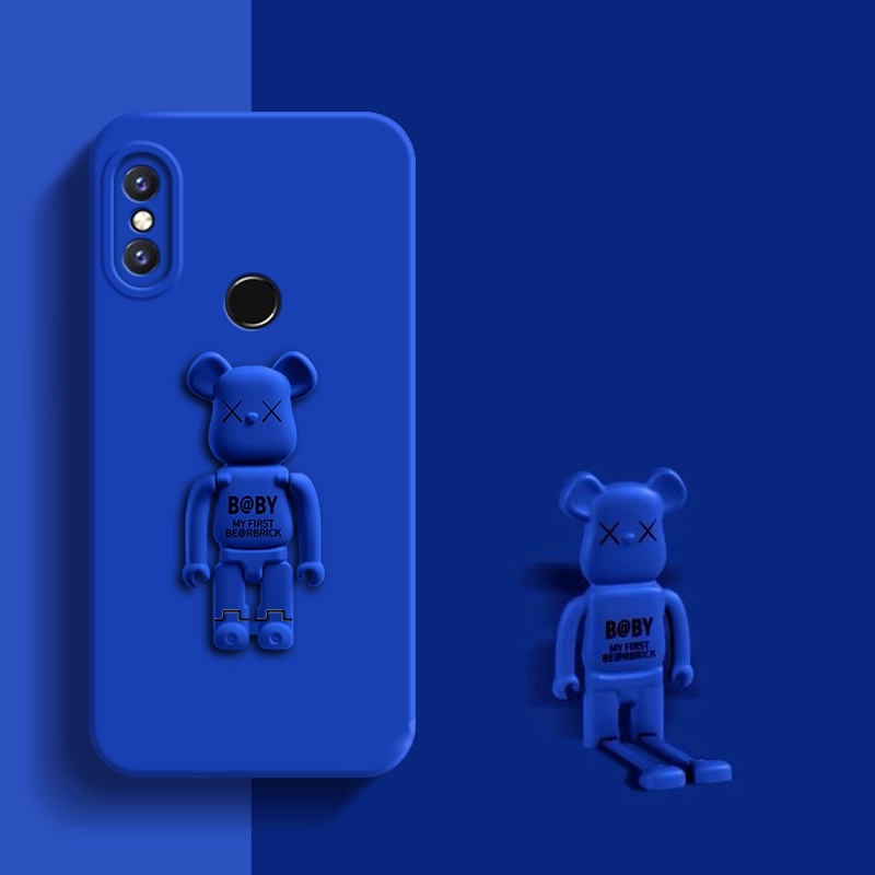 Official Original Holder SoftCase Xiaomi Redmi Note 11S 10S 9S 11 10 9 8 7 5 Pro Casing Bear Stand Silicone Case