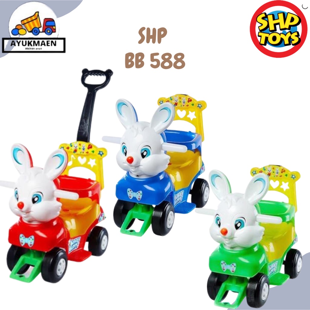 Maenan Anak Mobilan Tunggang Lucu Kelinci BB 588 SHP TOYS - Mainan Anak Kelinci Mobil Dorongan Odong