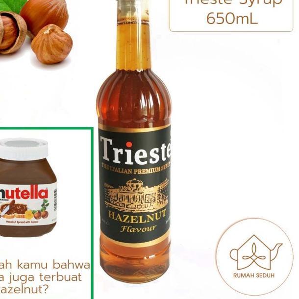 

◌ 650 mL Hazelnut Sirup merk Trieste Syrup Original ☇