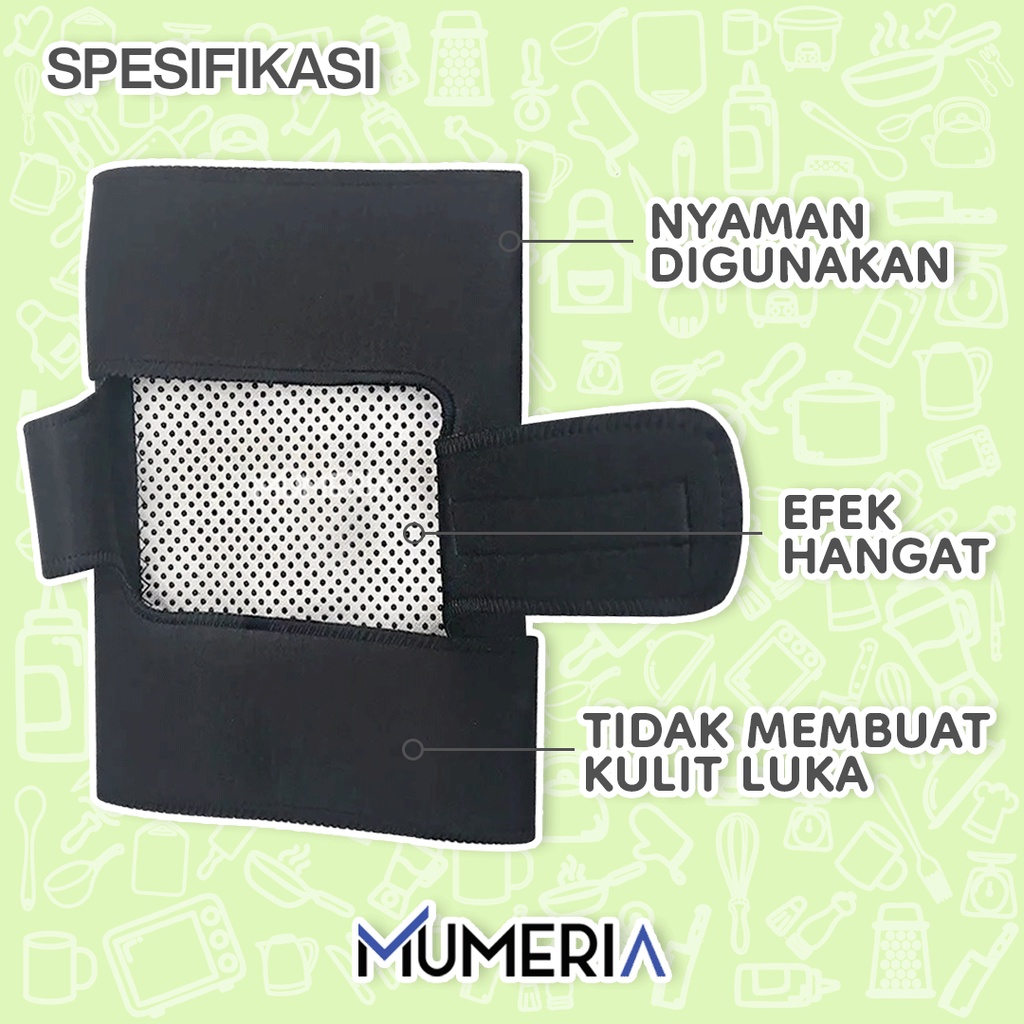 Knee Pad Self Heating Deker Sabuk Lutut Sakit Kain Pelindung Terapi Penghangat Olahraga Magnetik