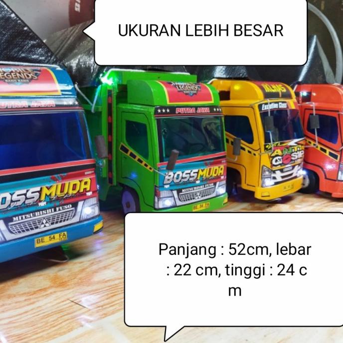 Po Led Mobilan Truk Kayu Besar / Truk Oleng / Mainan Truk Kayu Led [Cod]
