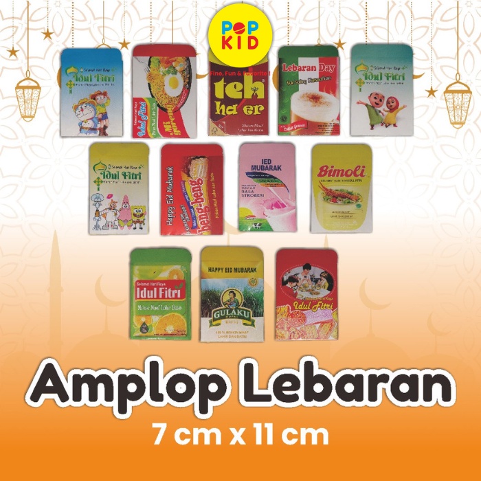 

PAKET AMPLOP LEBARAN 500 PCS / 1 KG MOTIF SNACK TERLARIS