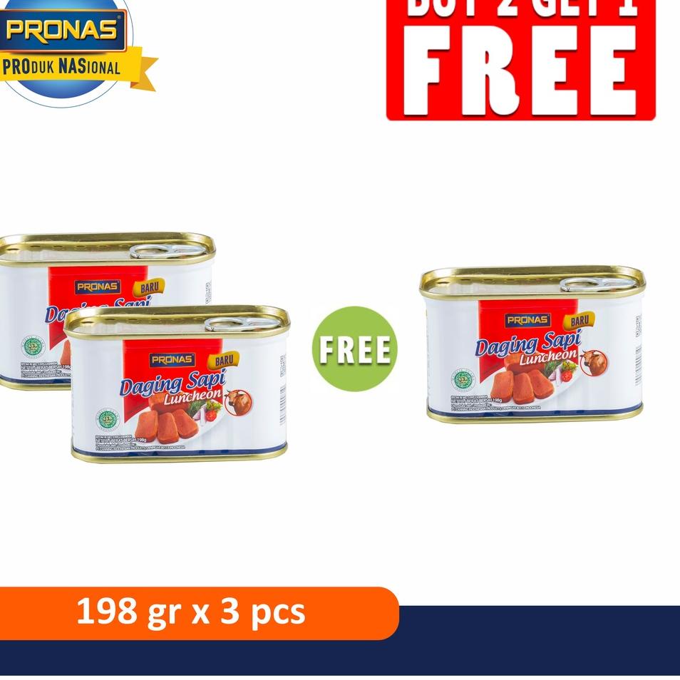 

✓ PRONAS Luncheon Sapi 198 gr Buy 2 Get 1