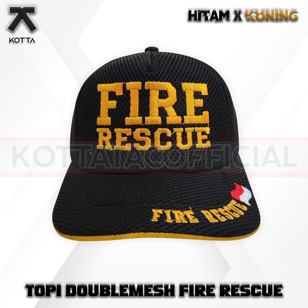 Topi Jaring Fire Rescue - Topi Jala Damkar - Topi Jaring Fire Fighter - Topi Damkar