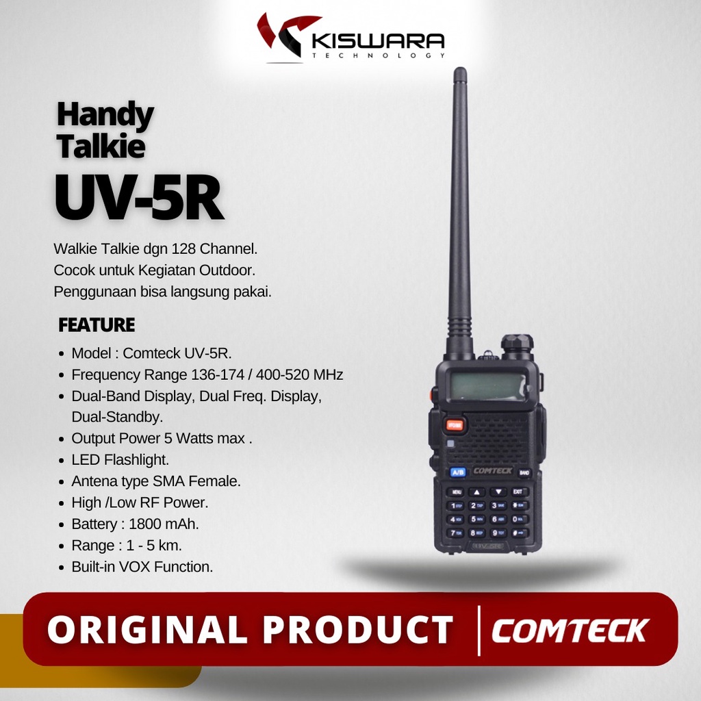 HT Comteck UV-5R Dual Band VHF - UHF Radio FM KiswaraBandung