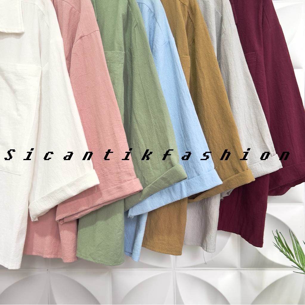 KEMEJA LINEN CRINKLE LD 110 / ATASAN WANITA