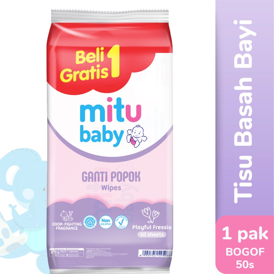 MITU BABY DIAPER CHANGE WIPES 50'S BUY 1 GET 1