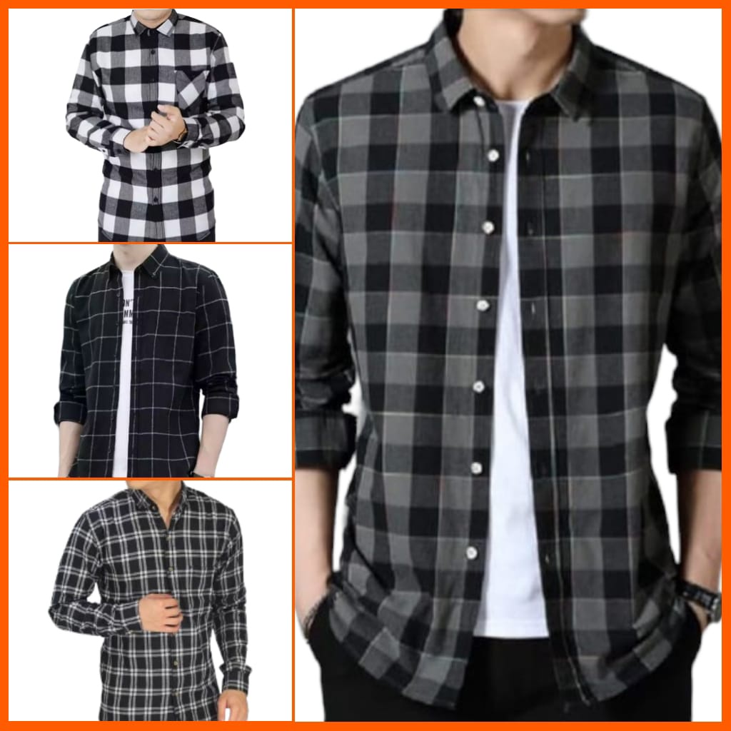 kemeja flanel wanita kemeja flanel pria lengan panjang Distro premium motif kotak murah big size kas
