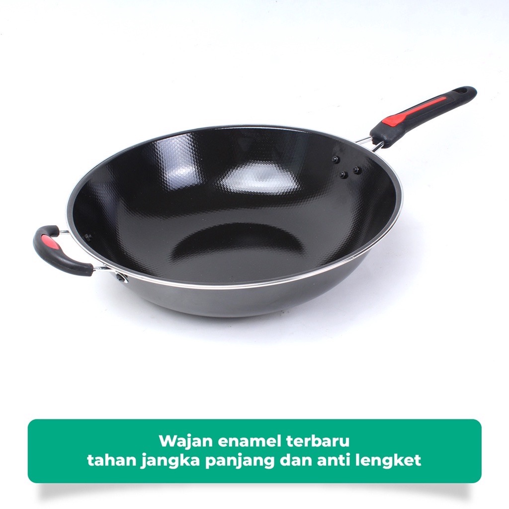 Wajan Enamel Wajan Teflon Penggorengan Set Wajan Anti Lengket