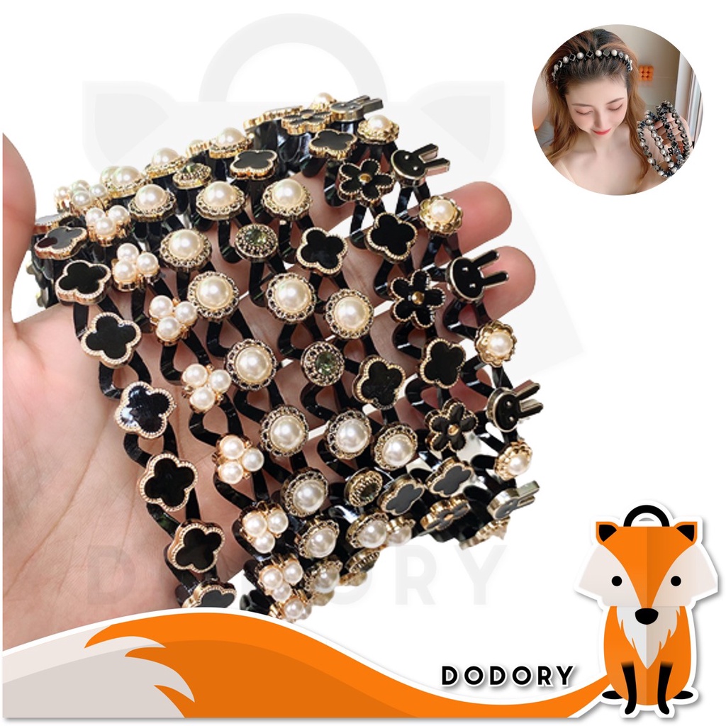 DODORY - ACC173 Bando Fashion  Bando Rambut Wanita Mutiara Cantik Elastis Aksesoris