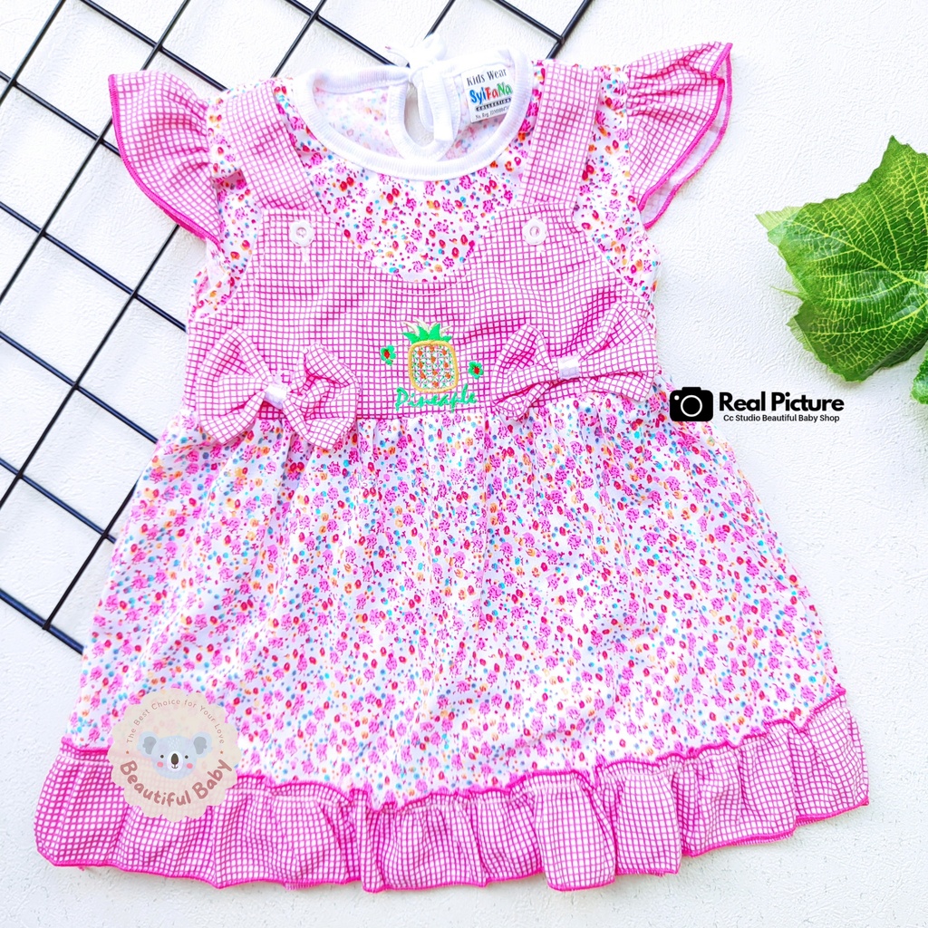 Dress Bayi Perempuan Motif Nanas / Rok Baju Bayi Perempuan  Merk Syifana / Baju Bayi Perempuan/ Baby.ou