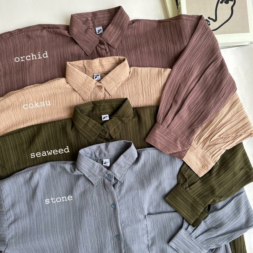 ATASAN WANITA KEMEJA LUNA LADY CRUSH OVERSIZE - SHIRT OVERSIZE POCKET