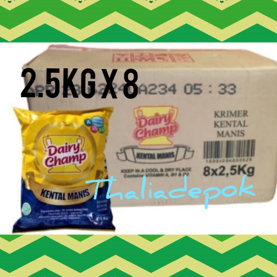 

DAIRY CHAMP KENTAL MANIS 2.5KG X 8 BANTAL = 1 KARTON INSTANT KURIR