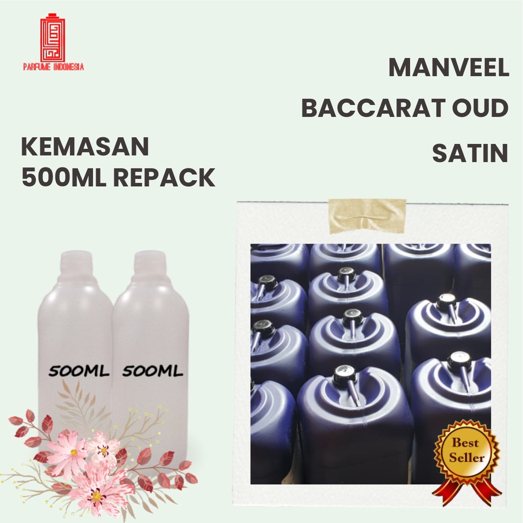Bibit Parfum Murni BAKARAT OUD SATIN MANVEEL 500ML REPACK