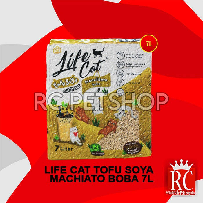 Pasir Kucing Gumpal Wangi Life Cat tofu soya 7 Litter