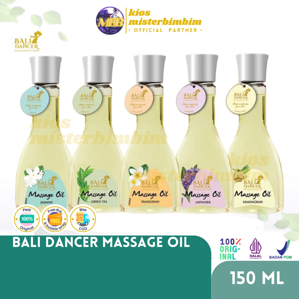 Bali Dancer Massage Oil 150ML / Perawatan Tubuh Body Massage Minyak Pijat Menutrisi Relaksasi Menenangkan Jasmine Greentea Frangipani Lavender Lemongrass