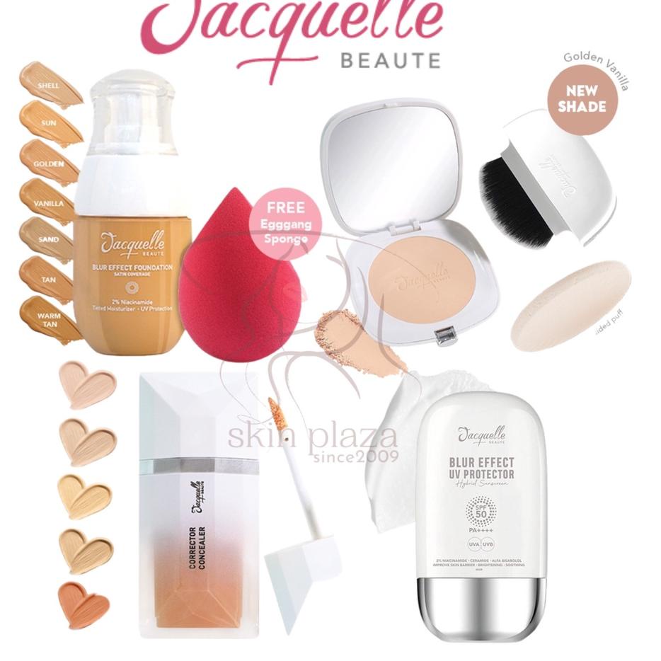 Terpopuler Jacquelle Blur Effect Series Foundation with Beauty Sponge | Corrector Concealer | Two Wa