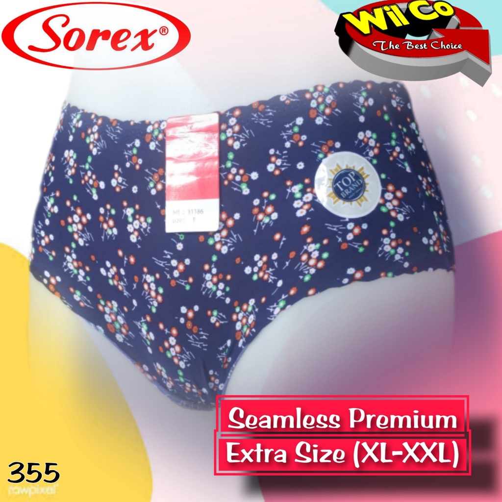 K355 - (Harga Per 1 Potong) CELANA DALAM WANITA DEWASA PAKAIAN WANITA PAKAIAN DALAM SOREX SEAMLESS BERMOTIF FREE SIZE SETARA XL /XXL