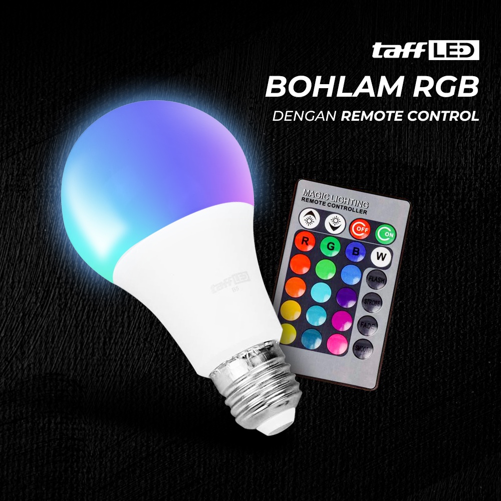 Lampu Bohlam RGB dengan Remote Control E27 10 W - B5 - 7RLL1QWH White