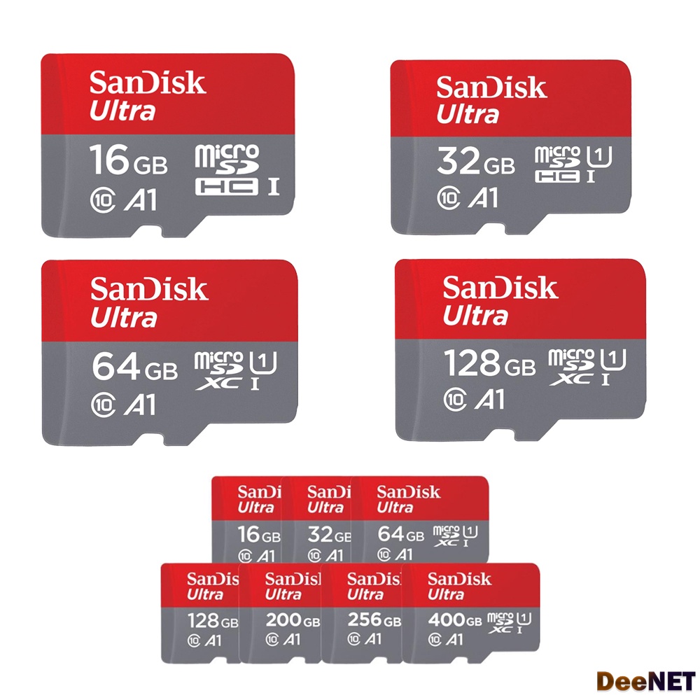 SANDISK ULTRA MICROSD 16GB 32GB 64GB 128GB - CL10 A1 Class 10 ORIGINAL GARANSI RESMI