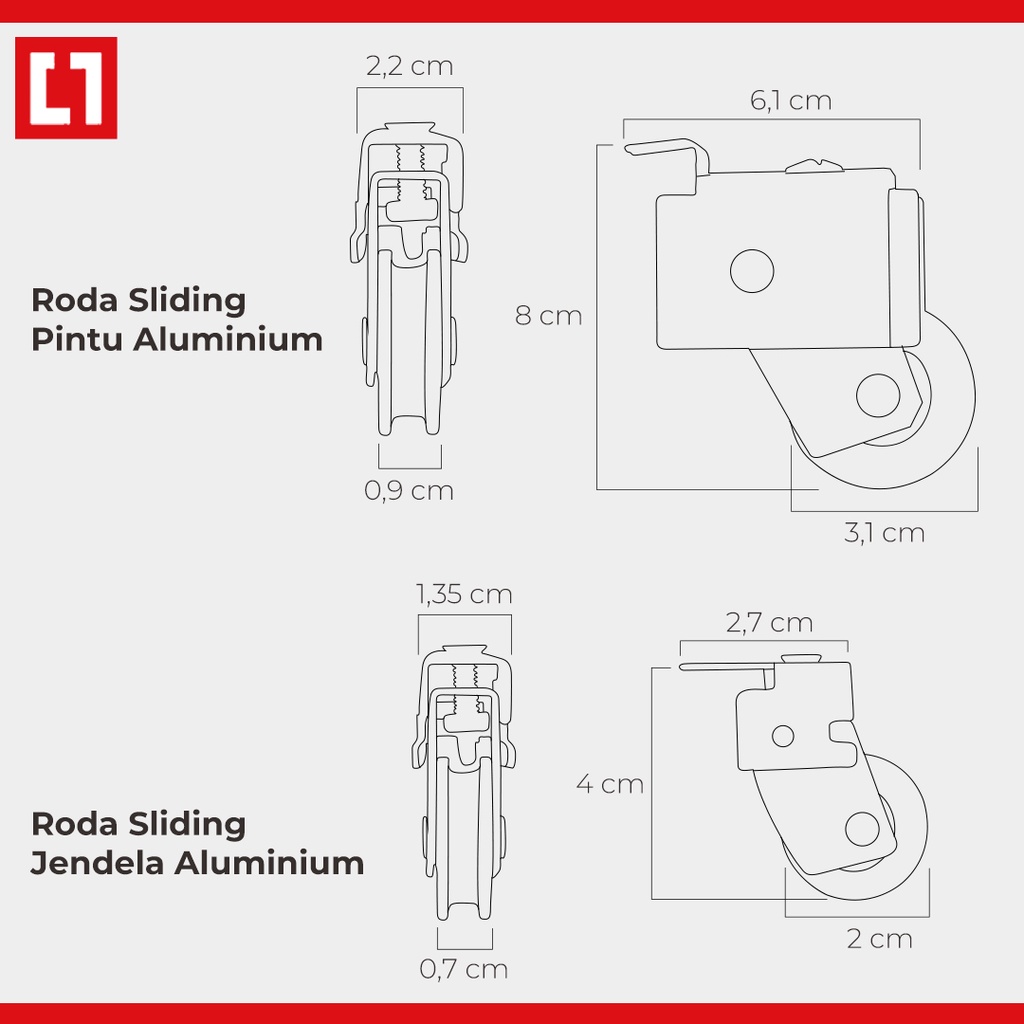 Roda Sliding Window / Door / Geser Jendela /Pintu Kecil Besar - Weldom