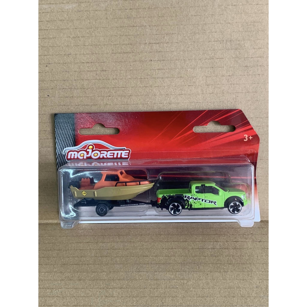 Majorette Trailer Ford F-150 Raptor with Orange Boat