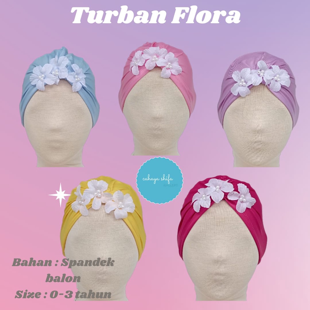 Turban anak FLORA bunga usia 0-3 tahun packing plastik perpcs