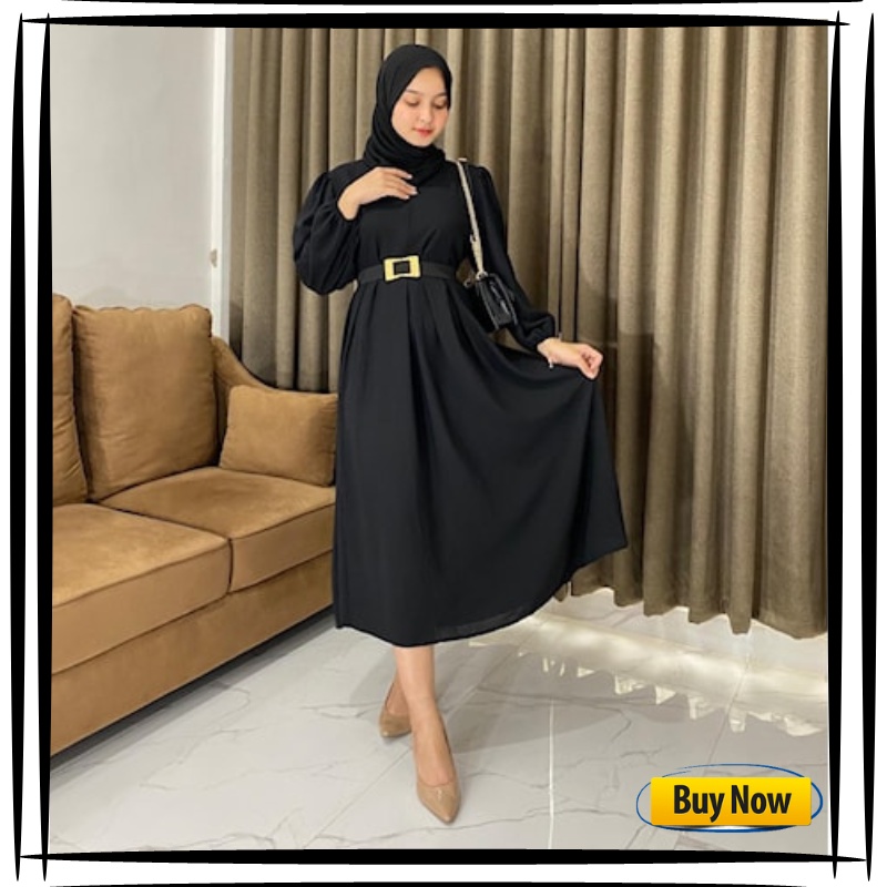 Dress Kondangan Terbaru Atasan Wanita Kekinian Baju Muslim Wanita Gamis Remaja Polos